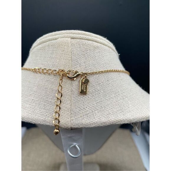 Kate Spade Spot The Spade Diamond Hardware Necklace Black Gold Tone - Picture 2 of 9